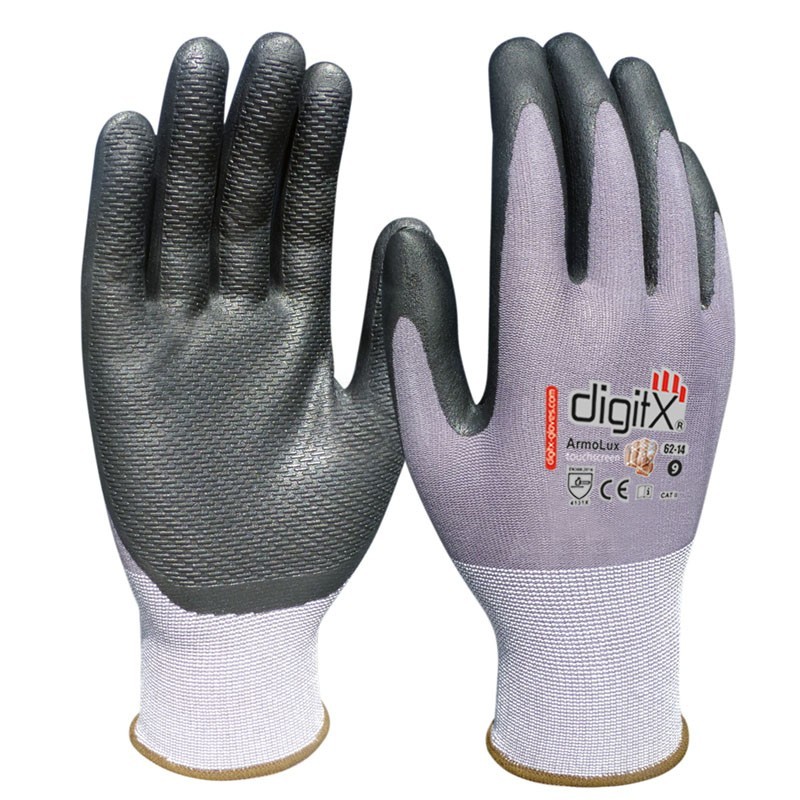 ArmoLux Touch Sreen, nitrile glove palm stripes