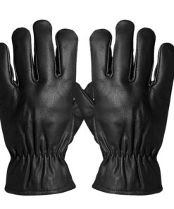 DORNEDA-BLACK, leather glove inner thermal lining
