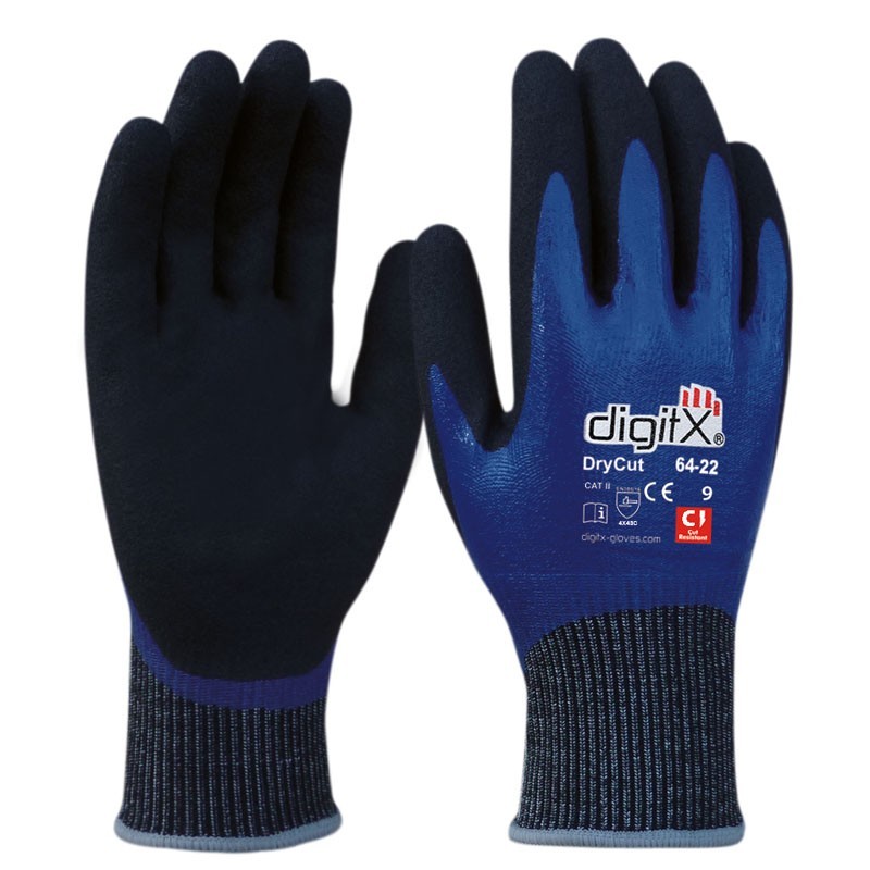 DryCut, C-cut resistant nitrile glove S. 6-11