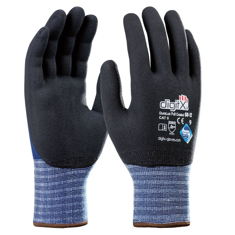 DuraLux coated, lycra-nitrile glove sanitized