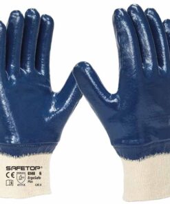 ERGOSAFE PLUS, glove fully coated blue nitrile on cotton