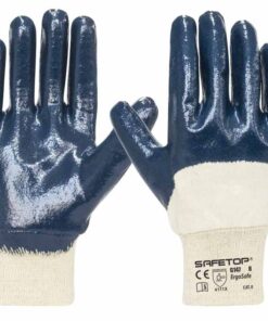 ERGOSAFE, glove 3/4 coated blue nitrile on cotton