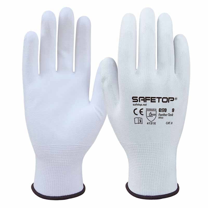 FEATHER TASK-White, seamless polyurethane glove