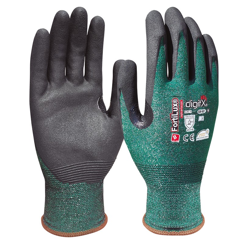 FortiLux, 18G foam nitrile glove cut resistant level B