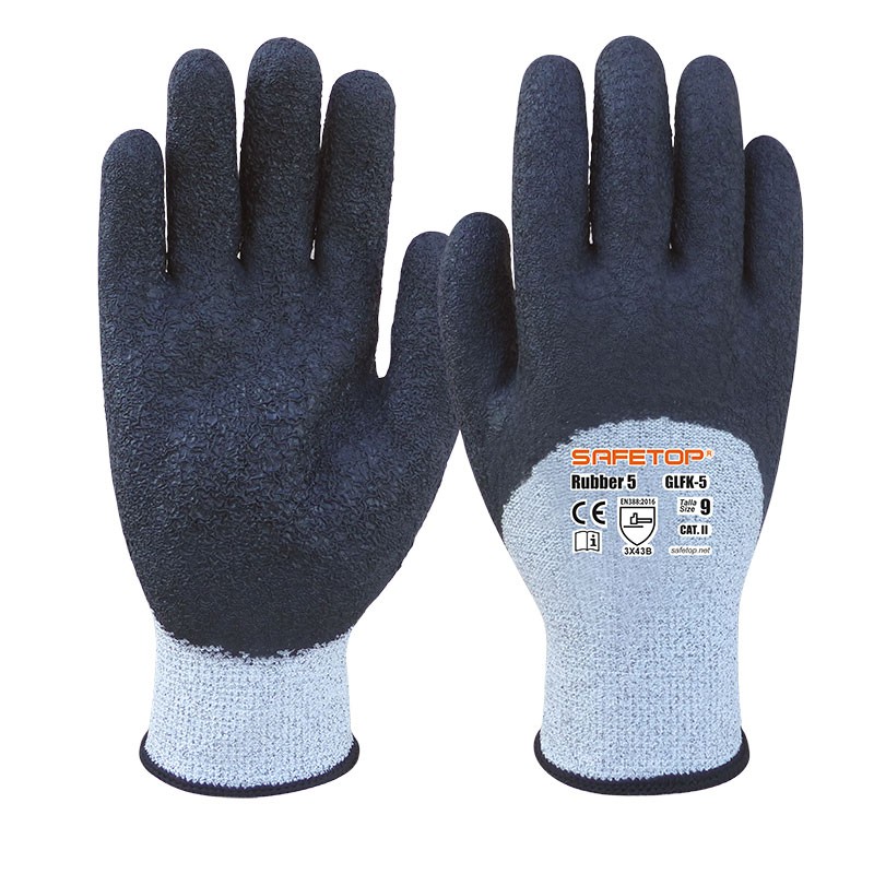 RUBBER-5, B-cut resistant glove made of rough latex