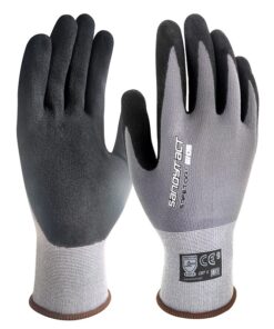 SANDYTACT, sandy nitrile glove in grey-black color