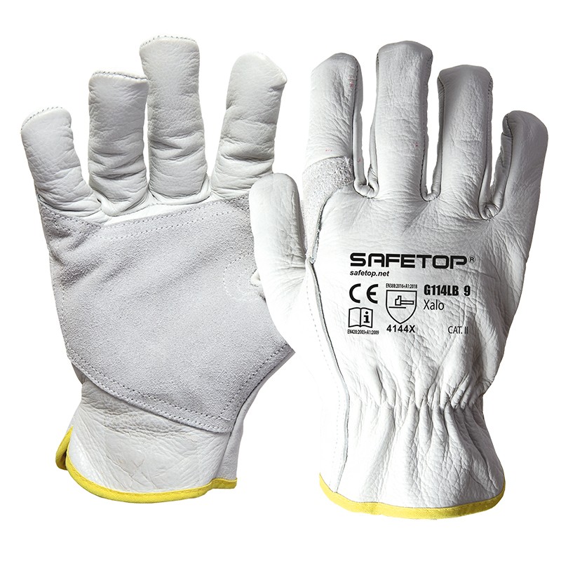 XALO, cow grain leather glove reinforced